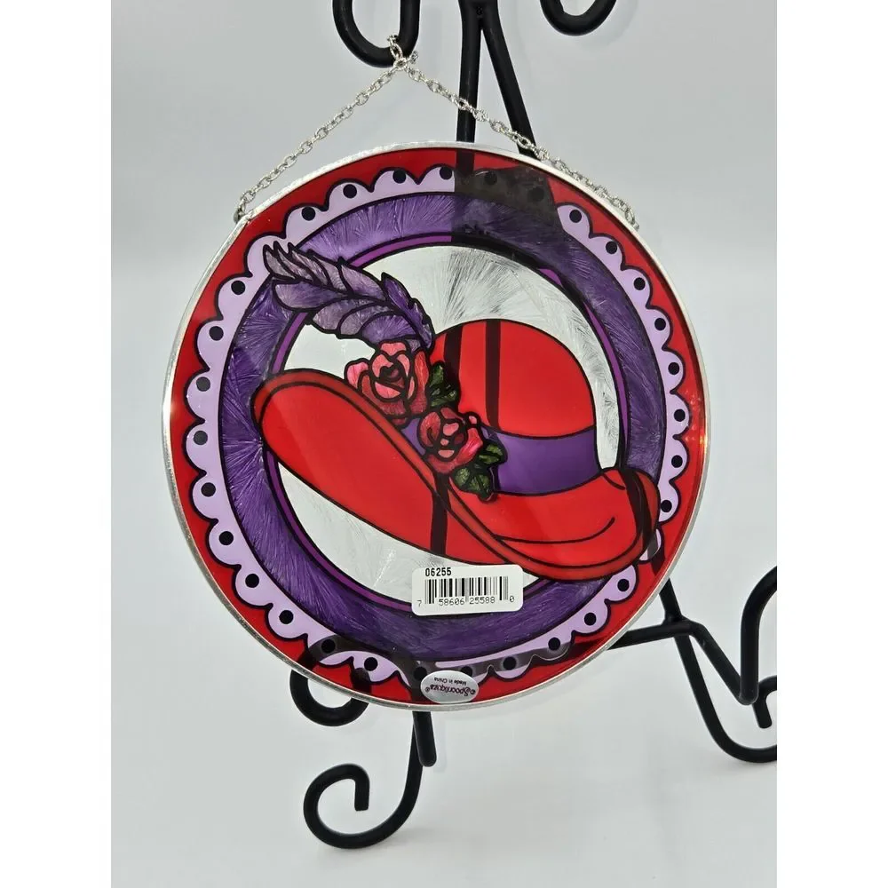 Spoontiques Vintage Style‎ Red Hat Hand Painted Glass Suncatcher D' Lite